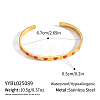 304 Stainless Steel Enamel Red Heart Open Cuff Bangles for Women JS6918-10