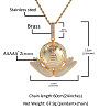 Brass Micro Pave Clear Cubic Zirconia Earth with Hands Pendant 316L Surgical Stainless Steel Rope Chain Necklaces for Men FS-WG87F27-01-2