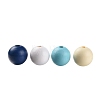 160 Pcs 4 Colors Summer Ocean Marine Style Painted Natural Wood Round Beads WOOD-LS0001-01E-2