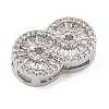 Brass Micro Pave Clear Cubic Zirconia Slide Charms ZIRC-I068-20P-2