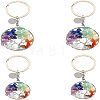 4Pcs 2 Style Natural Mixed Stone Keychains KEYC-FH0001-13-1