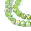 AB Color Plated Opaque Glass Rondelle Beads Strands EGLA-T029-4mm-09K-3