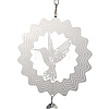 Butterfly 201 Stainless Steel 3D Wind Spinner with Glass Pendant HJEW-E011-01P-05-2