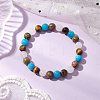 Round Natural Mixed Gemstone Beaded Stretch Bracelets for Womenm Men BJEW-JB11554-1