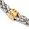 304 Stainless Steel Wheat Chain Bracelets for Women BJEW-G711-13GP-2