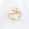 304 Stainless Steel Glass Finger Rings LS-MD8256-1-4