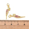 Brass Micro Pave Colorful Cubic Zirconia Pendants CU-E003-18G-17-3
