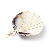 Natural Shell Copper Wire Wrapped Pendants PALLOY-TA00078-03-4