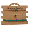 Summer Beach Style Adjustable Natural Green Onyx Agate(Dyed & Heated) Round Beaded Bracelet Set RE5461-2-1