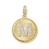 Brass Micro Pave Clear Cubic Zirconia Pendants KK-L253-17G-M-1