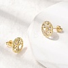 Ring with Tree of Life Pattern Brass Micro Pave Clear Cubic Zirconia Stud Earrings EJEW-G460-02G-3