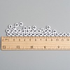 Flat Round with Letter Q Acrylic Beads X-PL37C9070-Q-3