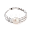 Round Natural Pearl Finger Rings STER-Z009-08P-2