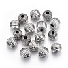 Tarnish Resistant 304 Stainless Steel Corrugated Beads STAS-P218-24-6mm-1