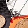 Alloy Bat and Glass Pendant Necklaces NJEW-TA00141-2