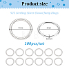 100Pcs 925 Sterling Silver Open Jump Rings STER-GA0001-48-2