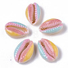 Printed Natural Cowrie Shell Beads SSHEL-R047-01-A10-2