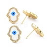 Hamsa Hand /Hand of Miriam with Evil Eye Real 18K Gold Plated Earrings for Men Women Gift ZIRC-C021-37G-3