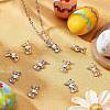 10Pcs 2 Colors Brass Pave Clear Cubic Zirconia Charms KK-BBC0003-80-5