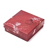 Floral Oil Painting Print Square Cardboard Jewelry Boxes CBOX-A010-01B-05-2