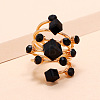 Cube & Flat Round Alloy Rhinestone Finger Rings FS-WG5656B-04-1