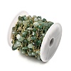 Handmade Natural Green Aventurine Chip Beaded Chains CHC-F020-09G-12-3