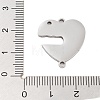 Valentine's Day 304 Stainless Steel Black Enamel I Love You Connector Charms STAS-Z078-17P-3