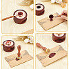Brass Wax Seal Stamps with Rosewood Handle AJEW-WH0412-0193-3