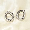 304 Stainless Steel Oval Stud Earrings EJEW-M073-06P-3