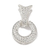 Brass Micro Pave Clear Cubic Zirconia Fishtail Fold Over Clasps FIND-U017-12P-1