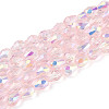 Transparent Electroplate Glass Beads Strands EGLA-N023-6x8mm-A03-1