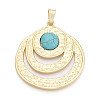 Synthetic Turquoise Big Pendants PALLOY-N179-63MG-1