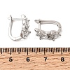 Leaf Brass Micro Pave Clear Cubic Zirconia Hoop Earrings EJEW-H180-29P-5