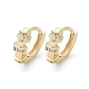 Brass Clear Cubic Zirconia Hoop Earrings EJEW-Q014-25G-2