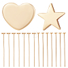 40Pcs 2 Styles Brass Heart & Star Head Pins KK-BBC0009-53-1