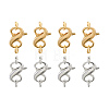 8Pcs 2 Colors Brass Double Opening Lobster Claw Clasps FIND-TA0001-45-17