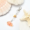 ABS Plastic Imitation Pearl & Synthetic Turquoise & Resin Pendant Decorations HJEW-YW00313-02-1