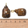 Natural Tiger Eye Carved Pendants G-H357-03G-08-3