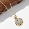 Brass Twelve Constellations Tarot Pendant Necklaces NJEW-Q006-01L-G-4