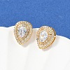Brass Micro Pave Clear Cubic Zirconia Clip-on Earrings X-EJEW-H154-11A-G-2