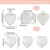 SUNNYCLUE DIY Blank Heart Dome Pendant Making Kit DIY-SC0023-02-2