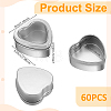 60Pcs Tinplate Packing Boxes with Visible Window Lid CON-WA0001-12-2