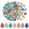 84Pcs 7 Colors Iridescent Teardrop Sew on Resin Rhinestone RESI-FG0001-17-1