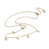 304 Stainless Steel Pave Clear Cubic Zirconia Triangle Tassel Necklaces for Women NJEW-C119-01G-4