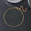 304 Stainless Steel Rondelle Round Snake Chain Bracelets SA-CBA2696-18G-1