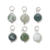 Natural Tree Agate Tumbled Stone Pendants PALLOY-JF05428-02-1