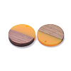 8 Colors Resin & Walnut Wood Pendants RESI-X0001-30B-2