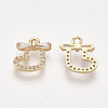 Brass Cubic Zirconia Charms KK-S348-437-2