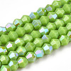 Opaque Solid Color Electroplate Glass Beads Strands LS-EGLA-A039-P2mm-L21-1