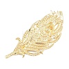 Feather Shape Imitation Pearl Pins JEWB-B036-02G-2